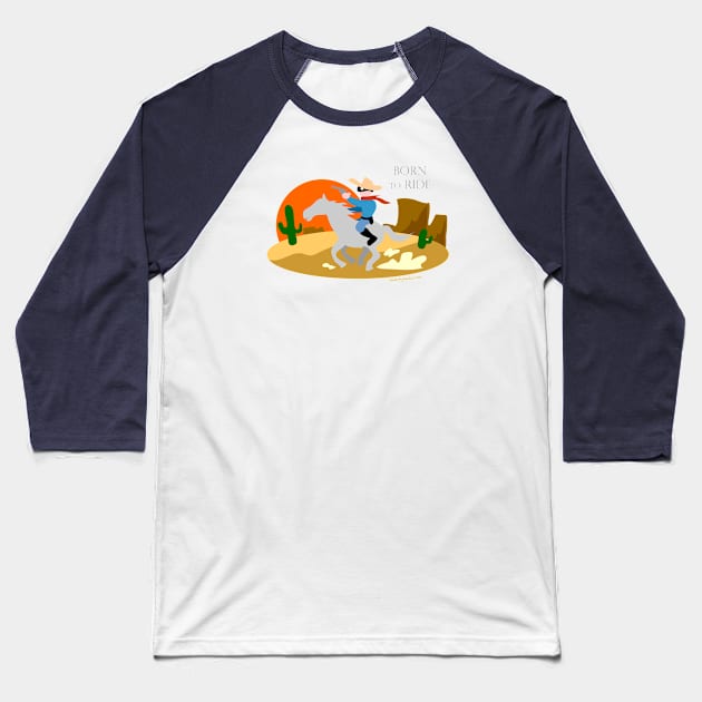 Ride into the Sunset Baseball T-Shirt by dinoneill